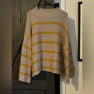 Blu Pepper Beige/Purple and Yellow Striped Sweater